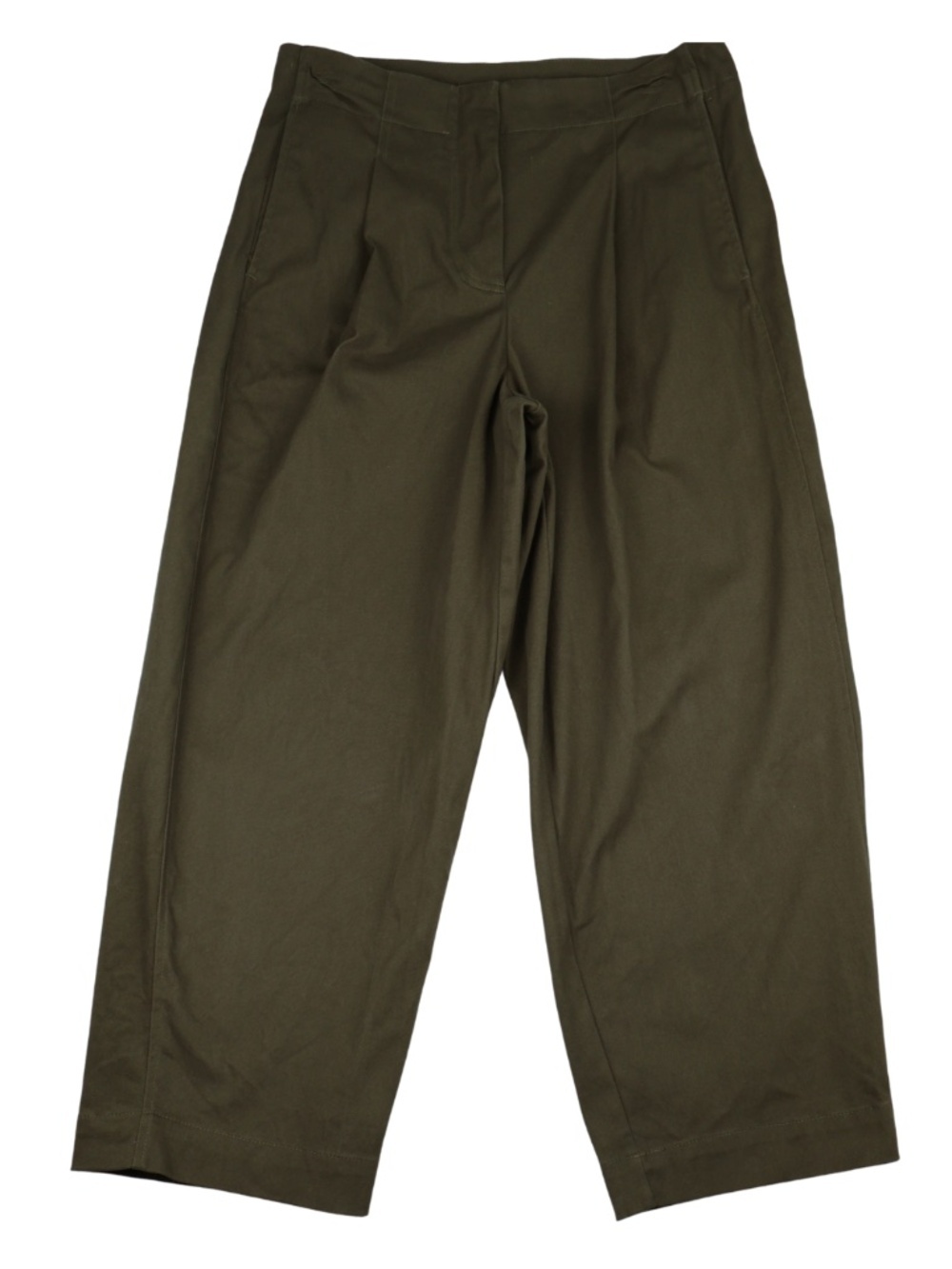 Halogen Green Pleated Barrel Leg Trousers Womens Small